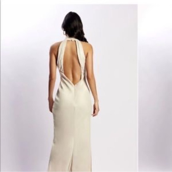 Brand new Meshki Claire satin maxi dress in Taupe / cream in size XS. - Picture 4 of 7